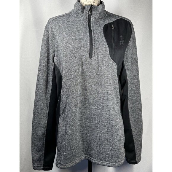 Spyder Other - Spyder Sweater Men's Large Gray Black Pull Over Jacket Thermal Waffle Knit Layer